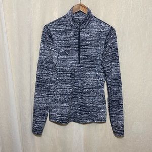 Nike Dri Fit black and white long sleeve front half zipper med